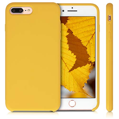 kwmobile Funda Compatible con Apple iPhone 7 Plus / 8 Plus - Carcasa de TPU para móvil - Cover Trasero en Amarillo Miel