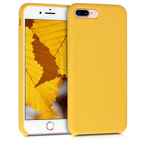 kwmobile Funda Compatible con Apple iPhone 7 Plus / 8 Plus - Carcasa de TPU para móvil - Cover Trasero en Amarillo Miel