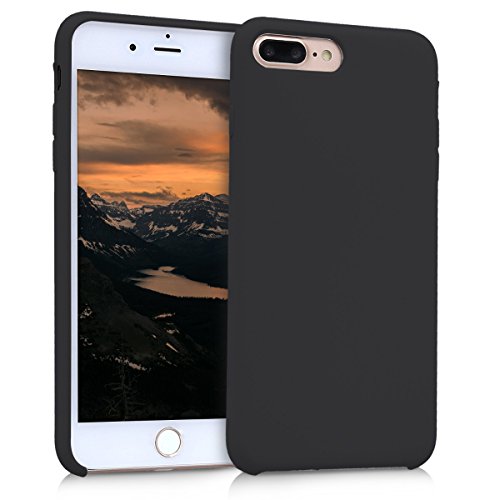 kwmobile Funda Compatible con Apple iPhone 7 Plus / 8 Plus - Carcasa de TPU para móvil - Cover Trasero en Negro Mate