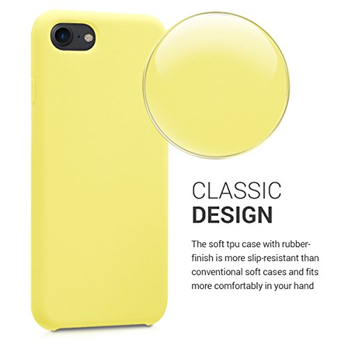 kwmobile Funda Compatible con Apple iPhone 7/8 / SE (2020) - Carcasa de TPU para móvil - Cover Trasero en Amarillo Pastel