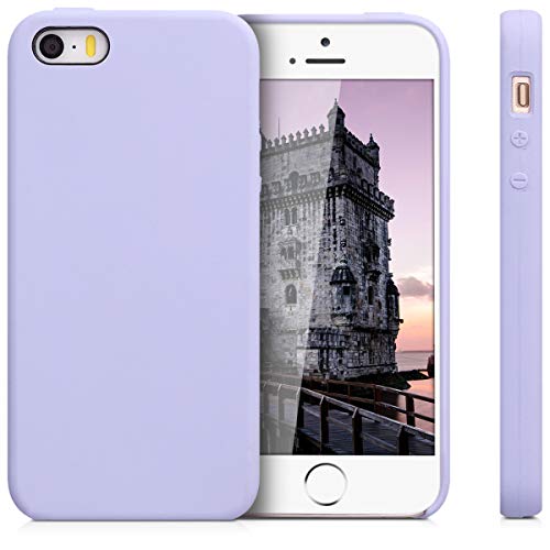 kwmobile Funda Compatible con Apple iPhone SE (1.Gen 2016) / 5 / 5S - Carcasa de TPU para móvil - Cover Trasero en Lavanda Pastel