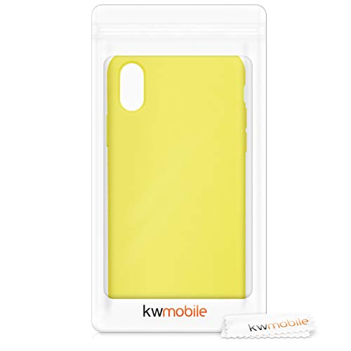 kwmobile Funda Compatible con Apple iPhone X - Carcasa de TPU para móvil - Cover Trasero en Amarillo Pastel