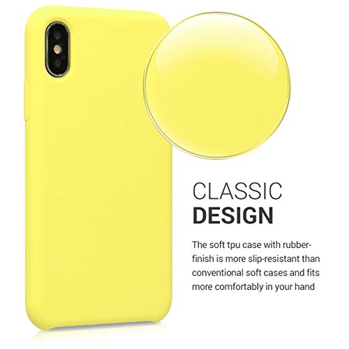 kwmobile Funda Compatible con Apple iPhone X - Carcasa de TPU para móvil - Cover Trasero en Amarillo Pastel