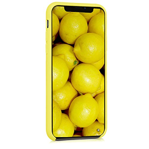 kwmobile Funda Compatible con Apple iPhone X - Carcasa de TPU para móvil - Cover Trasero en Amarillo Pastel