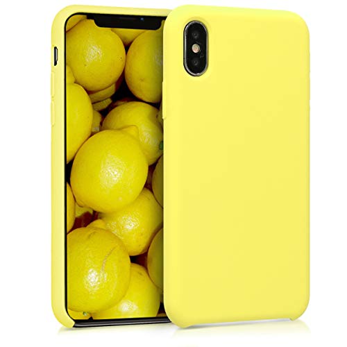 kwmobile Funda Compatible con Apple iPhone X - Carcasa de TPU para móvil - Cover Trasero en Amarillo Pastel