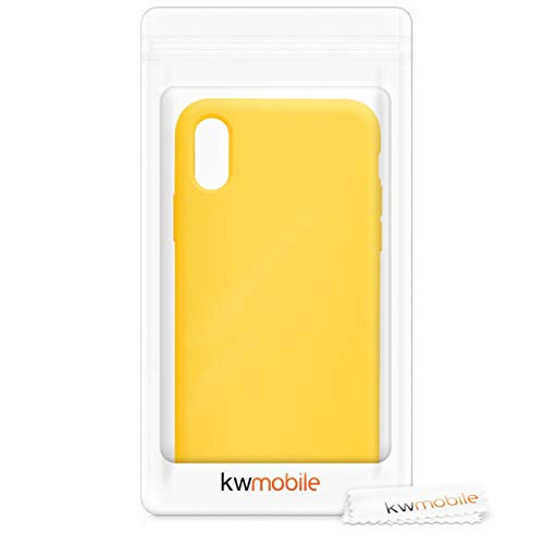 kwmobile Funda Compatible con Apple iPhone X - Carcasa de TPU para móvil - Cover Trasero en amarilo Brillante