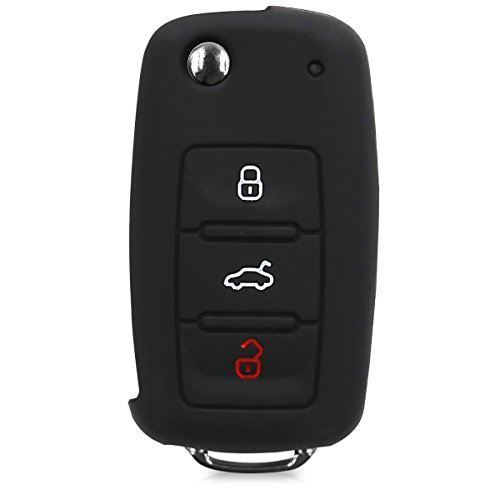 kwmobile Funda Compatible con VW Skoda Seat Llave de Coche de 3 Botones - Carcasa Protectora Suave de Silicona - Don't Touch my Car