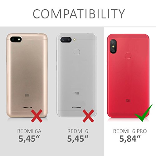 kwmobile Funda Compatible con Xiaomi Redmi 6 Pro/Mi A2 Lite - Carcasa Protectora con Protector de Pantalla - Cover con Protector Duro