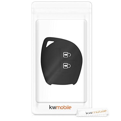 kwmobile Funda de Silicona Compatible con Suzuki Llave de Coche de 2 Botones - Carcasa Suave de Silicona - Case Mando de Auto Negro