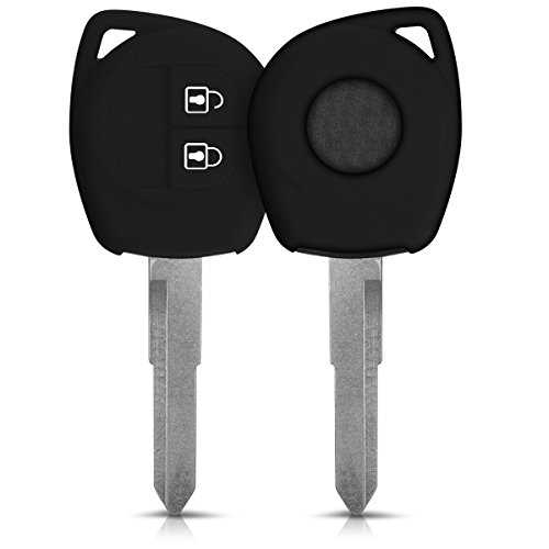 kwmobile Funda de Silicona Compatible con Suzuki Llave de Coche de 2 Botones - Carcasa Suave de Silicona - Case Mando de Auto Negro