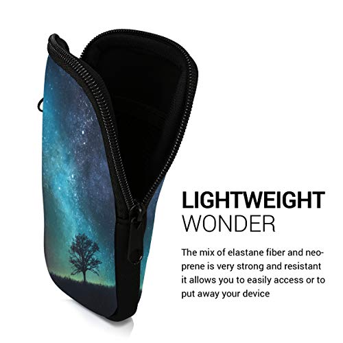kwmobile Funda Universal para móvil de M - 5,5" - Estuche de Neopreno con Cierre - Carcasa árbol y Estrellas