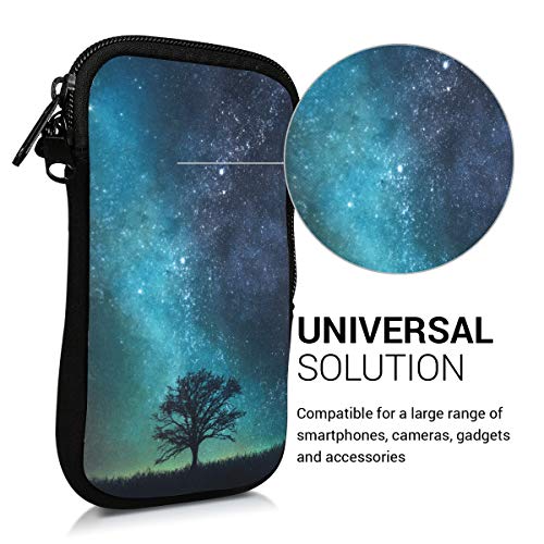 kwmobile Funda Universal para móvil de M - 5,5" - Estuche de Neopreno con Cierre - Carcasa árbol y Estrellas