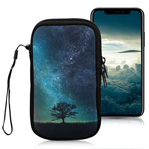kwmobile Funda Universal para móvil de M - 5,5" - Estuche de Neopreno con Cierre - Carcasa árbol y Estrellas