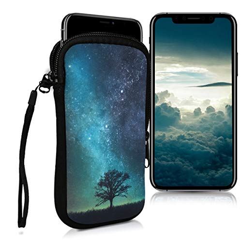 kwmobile Funda Universal para móvil de M - 5,5" - Estuche de Neopreno con Cierre - Carcasa árbol y Estrellas