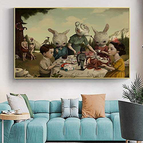 KWzEQ Imprimir en Lienzo Cuadros de Dibujos Animados Cartel Moderno y decoración para Sala de estar50x75cmPintura sin Marco
