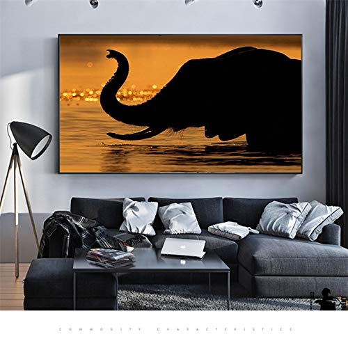KWzEQ Imprimir en Lienzo Elefante Africano Pared decoración del hogar Sala Arte Carteles fotos70x105cmPintura sin Marco