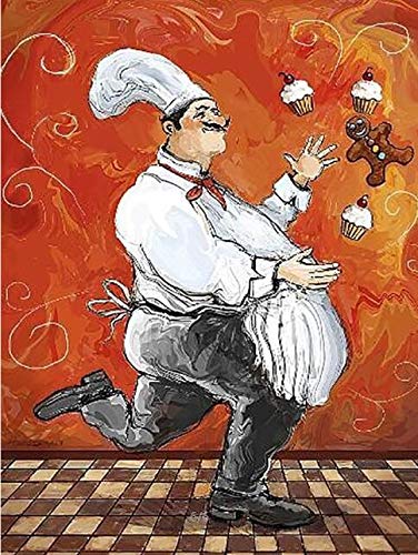 KWzEQ Imprimir en Lienzo póster del Chef e imágenes Decorativas para la decoración del hogar de la Sala de estar70x90cmPintura sin Marco