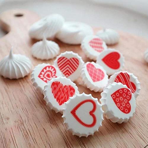 KXCLL Love Heart Sugar Stamp Transfer Sheet para el día de San Valentín boda chocolate merengues decoración s Herramientas de decoración de pasteles de papel, d