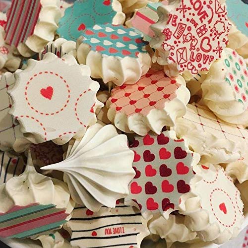 KXCLL Love Heart Sugar Stamp Transfer Sheet para el día de San Valentín boda chocolate merengues decoración s Herramientas de decoración de pasteles de papel, d