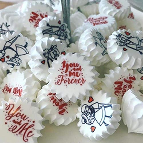 KXCLL Love Heart Sugar Stamp Transfer Sheet para el día de San Valentín boda chocolate merengues decoración s Herramientas de decoración de pasteles de papel, d