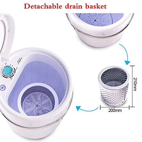 KYL Mini Lavadora, Compacto portátil for lavandería, Compacto pequeño Lavadora 3 kg Capacidad Semi-automática, ozono y Celeste