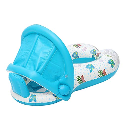 Kyman Inflable natación del bebé Anillo Parasol Tubo balsa Piscina Flotador del Asiento de Seguridad con los Juguetes Madre Agua colchón de la Cama Círculo, B (Color : A)