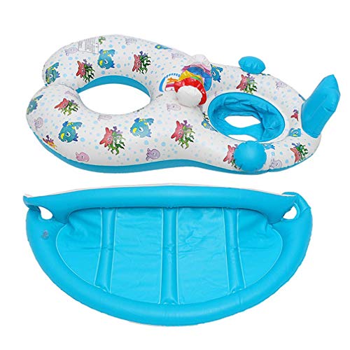 Kyman Inflable natación del bebé Anillo Parasol Tubo balsa Piscina Flotador del Asiento de Seguridad con los Juguetes Madre Agua colchón de la Cama Círculo, B (Color : A)