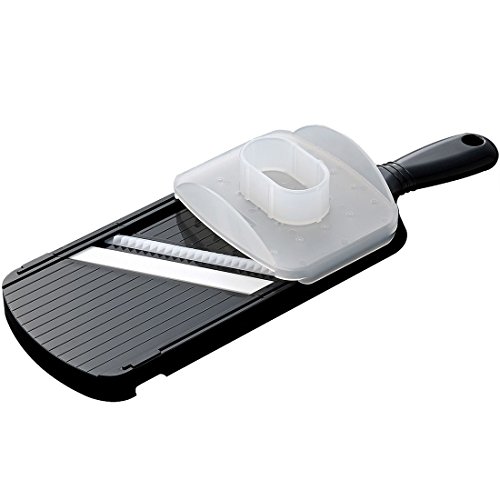 KYOCERA CSN-182-NBK, Julienne mandolina, Cuchilla Afilada de cerámica de circonio, Que Incluye Protector de Mano, Ligero, Apto para lavavajillas, Negro