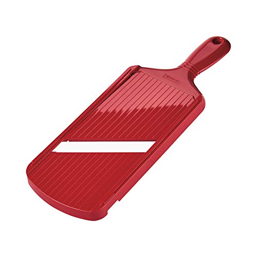 KYOCERA CSN -202-RD - Mandolina para Cocina (Grosor Regulable de 0,5 a 3 mm, Hoja de cerámica, Rojo, 27,8 x 4,8 x 9,2 cm)