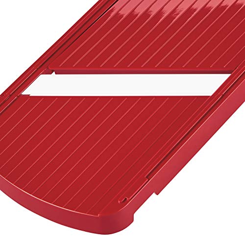 KYOCERA CSN -202-RD - Mandolina para Cocina (Grosor Regulable de 0,5 a 3 mm, Hoja de cerámica, Rojo, 27,8 x 4,8 x 9,2 cm)