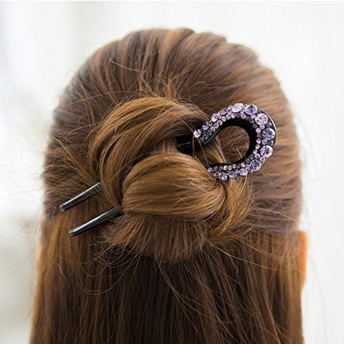 L-djp Clásica Diapositiva De La Manera del Pin De Pelo del Palillo del Pelo De La Vendimia De La Borla De Las Pinzas De Pelo del Pelo del Rhinestone Tenedor En Forma De U Palillos del Pelo A