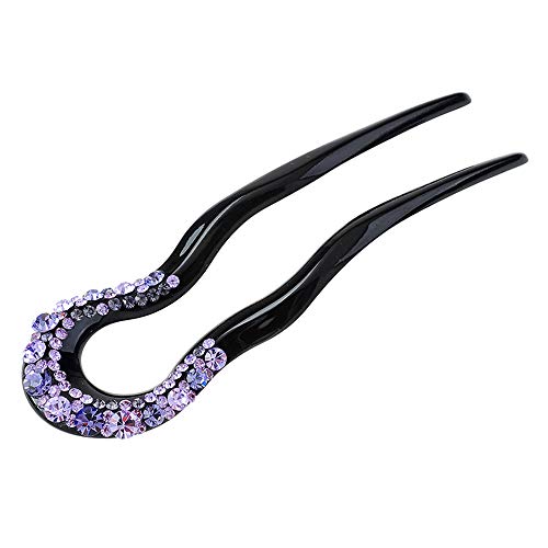 L-djp Clásica Diapositiva De La Manera del Pin De Pelo del Palillo del Pelo De La Vendimia De La Borla De Las Pinzas De Pelo del Pelo del Rhinestone Tenedor En Forma De U Palillos del Pelo A