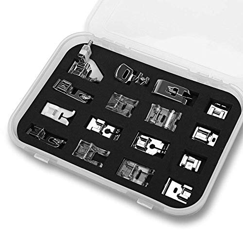 La Canilla ® - Kit de 16 Piezas Pie Prensatelas Universales para Máquinas de Coser Alfa, Singer, Brother, Janome, Elna, Juki, Lidl, IKEA