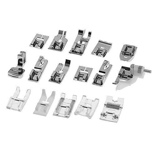 La Canilla ® - Kit de 16 Piezas Pie Prensatelas Universales para Máquinas de Coser Alfa, Singer, Brother, Janome, Elna, Juki, Lidl, IKEA