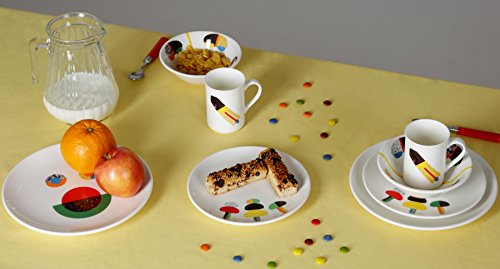 La Cija Texturas Vajilla Infantil de Porcelana Reforzada, Blanco, 25x25x13.5 cm