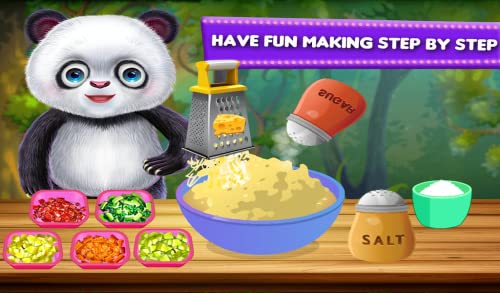 La cocina de la cocina del chef panda del bebé.