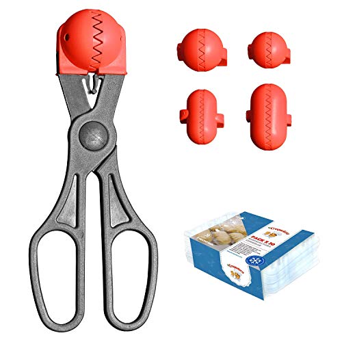 La Croquetera Pack- Utensilio Multiusos Color Rojo - 4 moldes Intercambiables para masas + Pack 20 Bandejas conservación - 100% español : Patentado y Fabricado en España