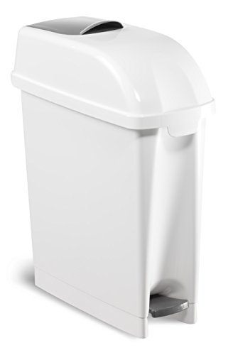 La higiene femenina contenedor de residuos sanitarios TTS contenedor 17 L de plástico ABS, colour blanco Pedal