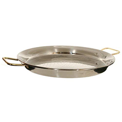 La Ideal Paella Sartén de Acero Inoxidable, Plata, 50 cm
