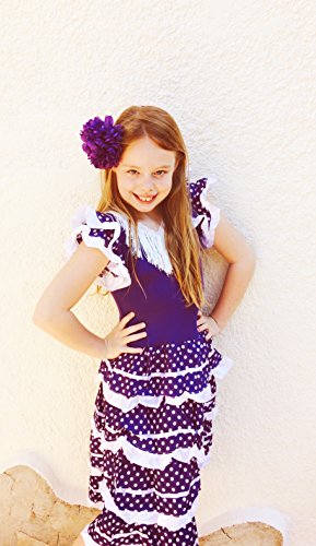 La Senorita Vestido Flamenco Español Traje de Flamenca Chica/niños Violeta Blanco