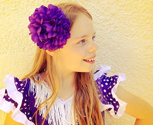 La Senorita Vestido Flamenco Español Traje de Flamenca Chica/niños Violeta Blanco