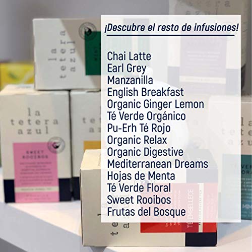 LA TETERA AZUL Té De Menta. Infusión 100% De Hojas De Menta Piperita. 20 Bolsitas De 1.5 Gramos.