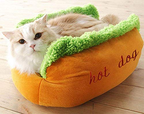 LAAT Cama para Perros Puppy Sofa Pets Pad Beds Decoración del hogar para Perros pequeños Gatos Use Hot Dog Printed (S)
