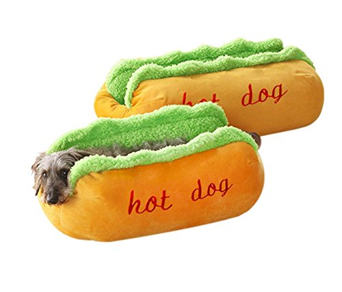 LAAT Cama para Perros Puppy Sofa Pets Pad Beds Decoración del hogar para Perros pequeños Gatos Use Hot Dog Printed (S)