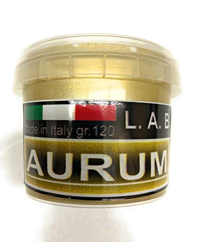L.A.B. Pintura Acrilica Metalizada Dorado Efecto Oro Rico pálido, Uso Interior y Exterior, gr. 120