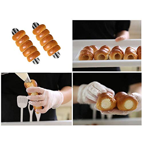 LaceDaisy 20pzs DIY Tubos de Croissants al Horno en Espiral de Acero Inoxidable Rollo de Pastel de Cuerno Molde de Torta Utensilios para Hornear Moldes Cónicos de Cono Croissant de Pastelería Danesa#4