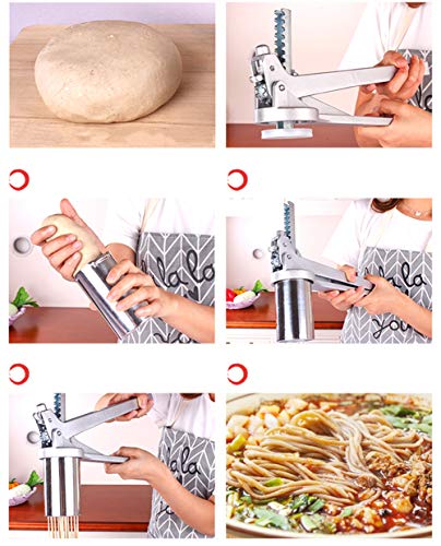 LaceDaisy Máquina para Hacer Pasta Acero Inoxidable Pasta Noodle Maker Vegetal Fruta Exprimidor Prensa Fideos de Máquina Herramienta de Cocina con 7 Moldes de Fideos