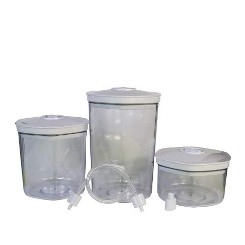 Lacor - 69051 - Set 3 Botes vacío Hogar 0.7-1.4-2.0 Litros + Adaptador