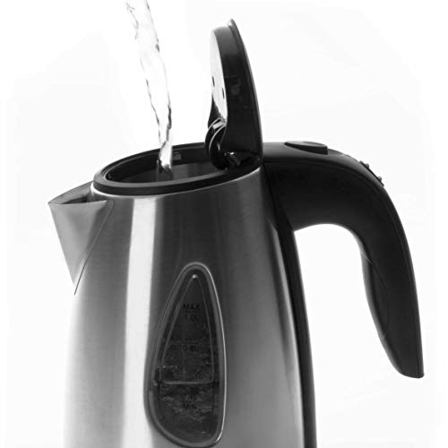 LACOR 69291 Lacor-69291-Hervidor Agua Electrico, 1L, 1650W, INOX, Acero Inoxidable, 1 L