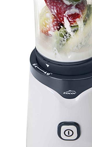 Lacor - 69382 -'Personal Blender' Batiodora Personal Mix & Go 350w con 2 Botes 300/600ml - Blanco